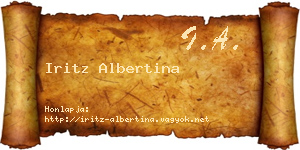 Iritz Albertina névjegykártya